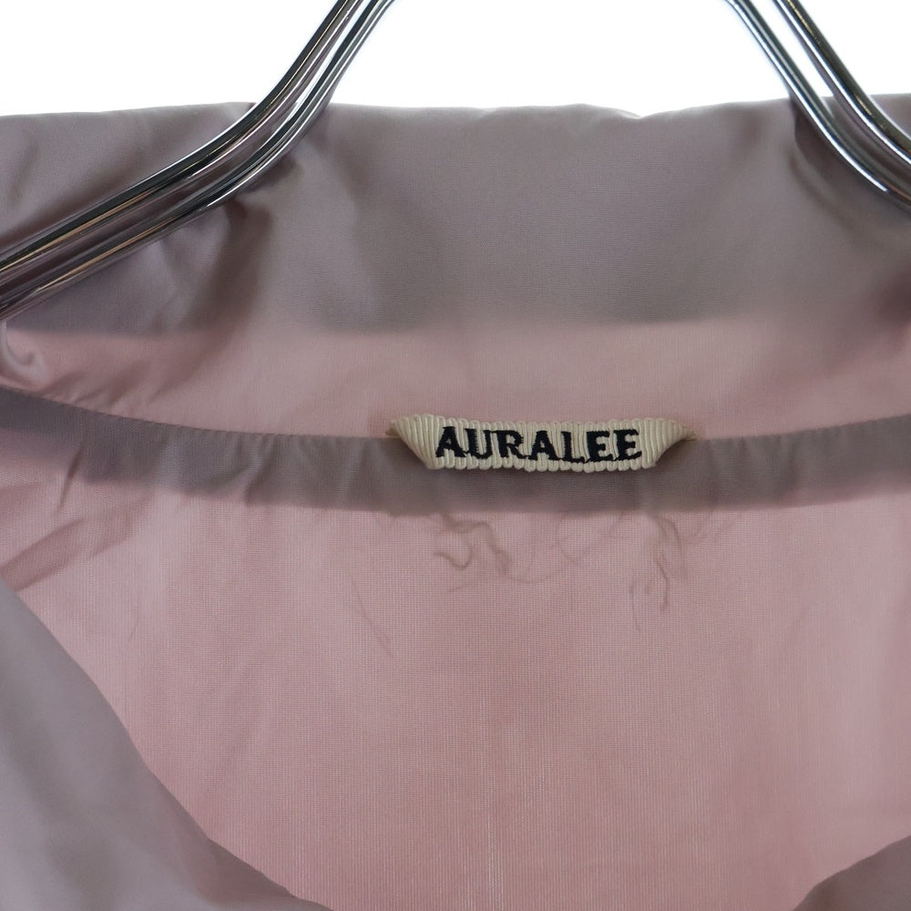 AURALEE(オーラリー) 21SS HIGH COUNT LIGHT NYLON HALF ZIP P/O ハイ カウント ライト ハーフジップナイロンジャケット ピンク A21SB01NL