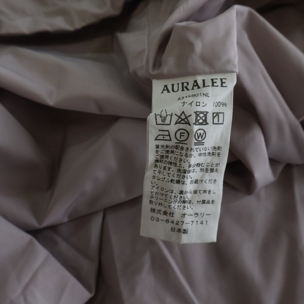 AURALEE(オーラリー) 21SS HIGH COUNT LIGHT NYLON HALF ZIP P/O ハイ カウント ライト ハーフジップナイロンジャケット ピンク A21SB01NL