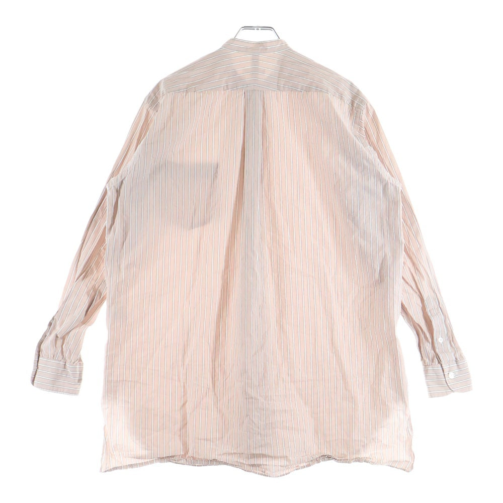 COMOLI(コモリ) 18SS バンドカラー ストライプ 長袖シャツ オレンジ