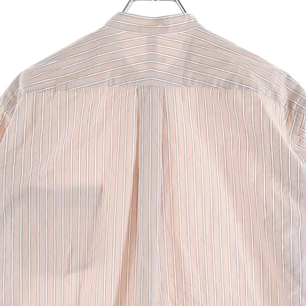 COMOLI(コモリ) 18SS バンドカラー ストライプ 長袖シャツ オレンジ
