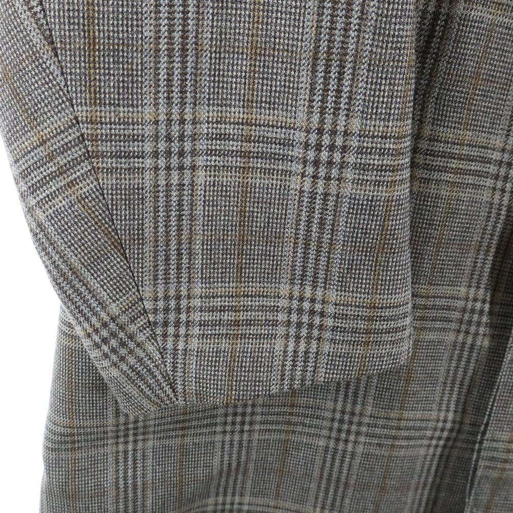 AURALEE(オーラリー) 17AW DOUBLE FACE CHECK LONG COAT ダブル フェイス グレンチェック ウールロングコート ブラウン A7AC04BN