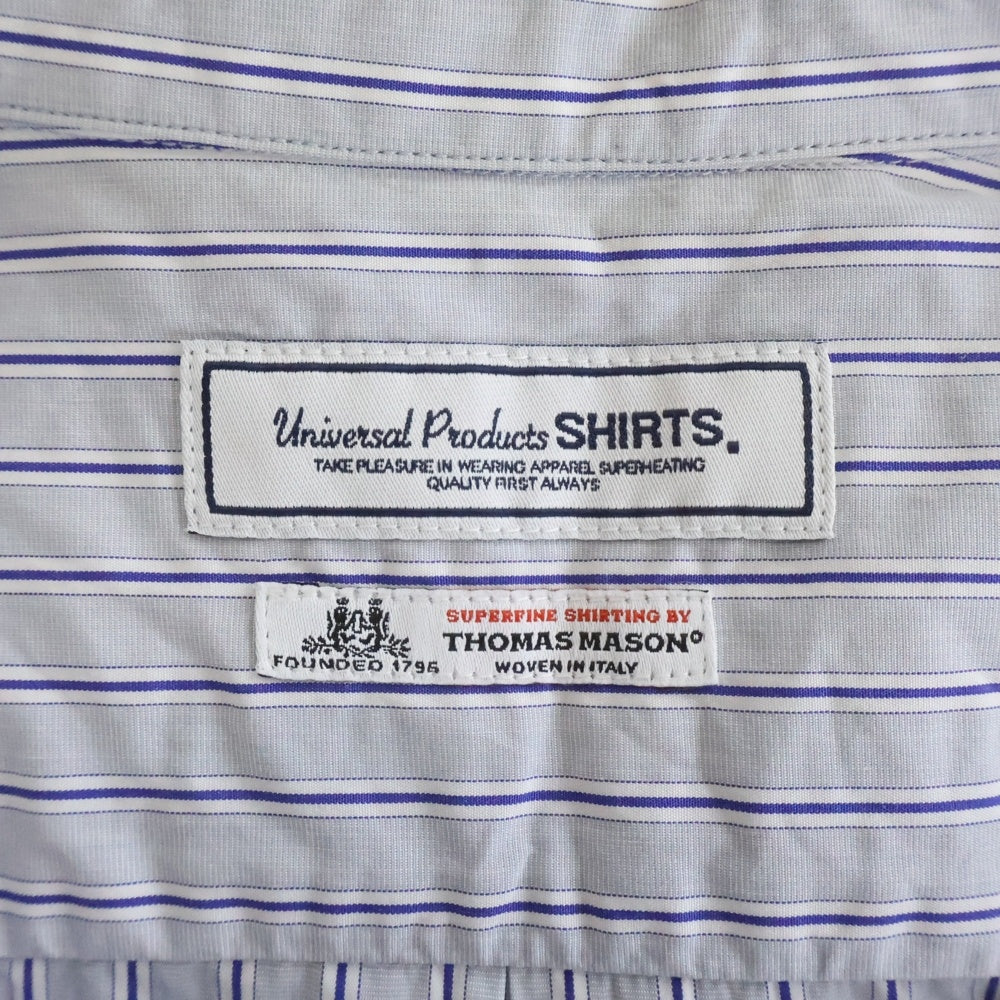 THOMAS MASON(トーマスメイソン) ×THOMAS MASON トーマス メイソン レギュラーカラー ストライプ長袖シャツ ブルー 183-60304
