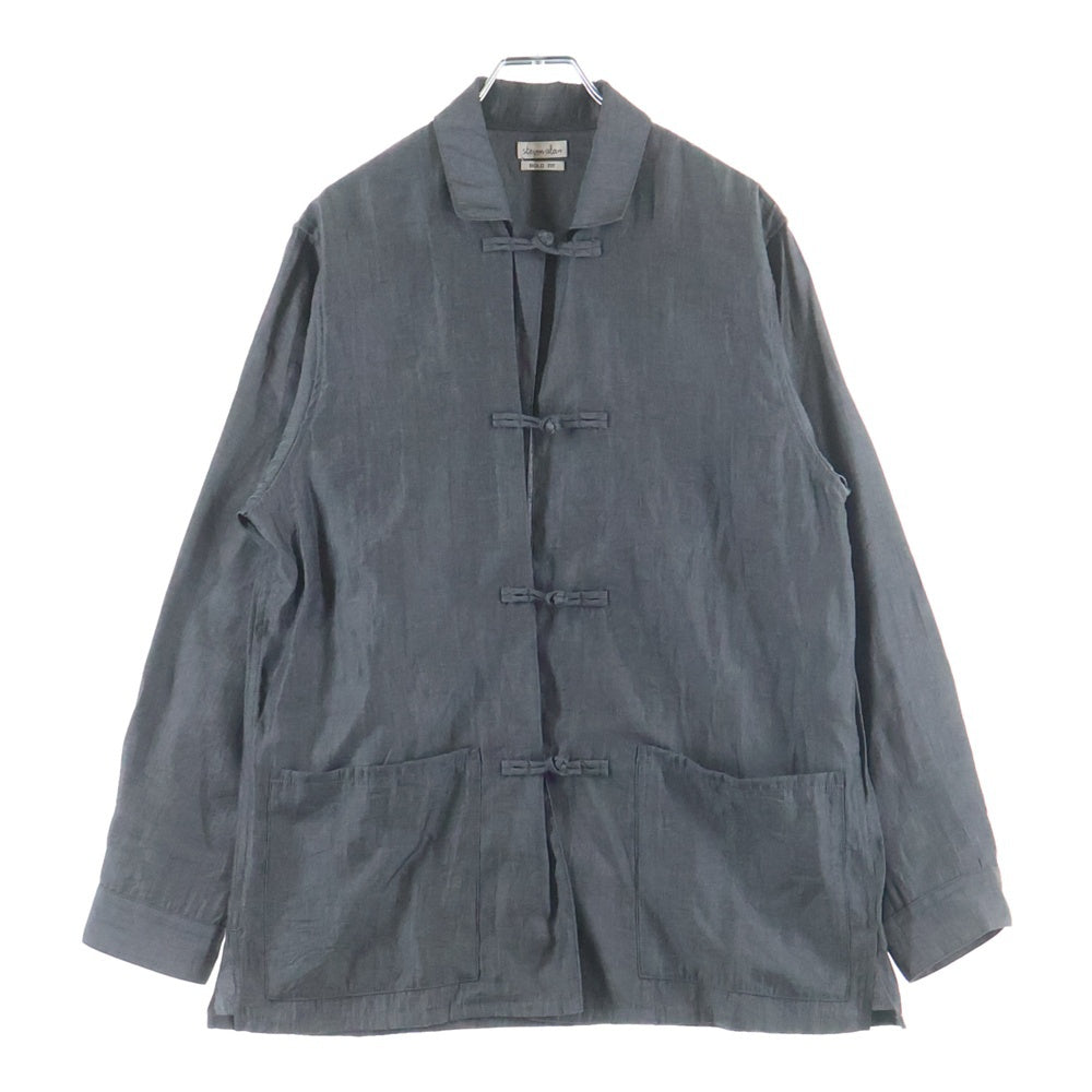 Steven Alan(スティーブンアラン) CHAMB CHINA SHIRT チャンバー ロングスリーブ チャイナシャツ ダークグレー 8111-199-0400
