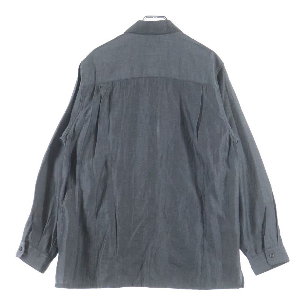 Steven Alan(スティーブンアラン) CHAMB CHINA SHIRT チャンバー ロングスリーブ チャイナシャツ ダークグレー 8111-199-0400