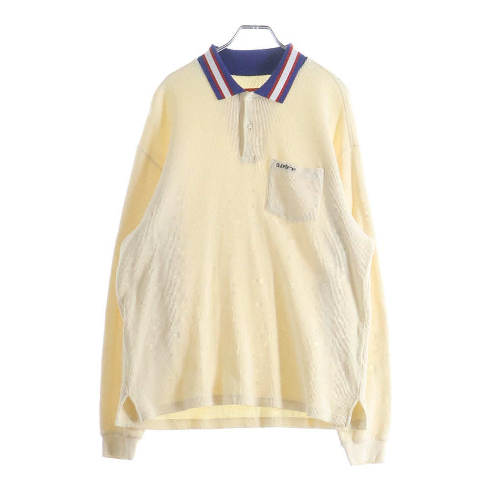 SUPREME(シュプリーム) 23AW Thermal L/S Polo サーマル ロングスリーブ ポロシャツ アイボリー