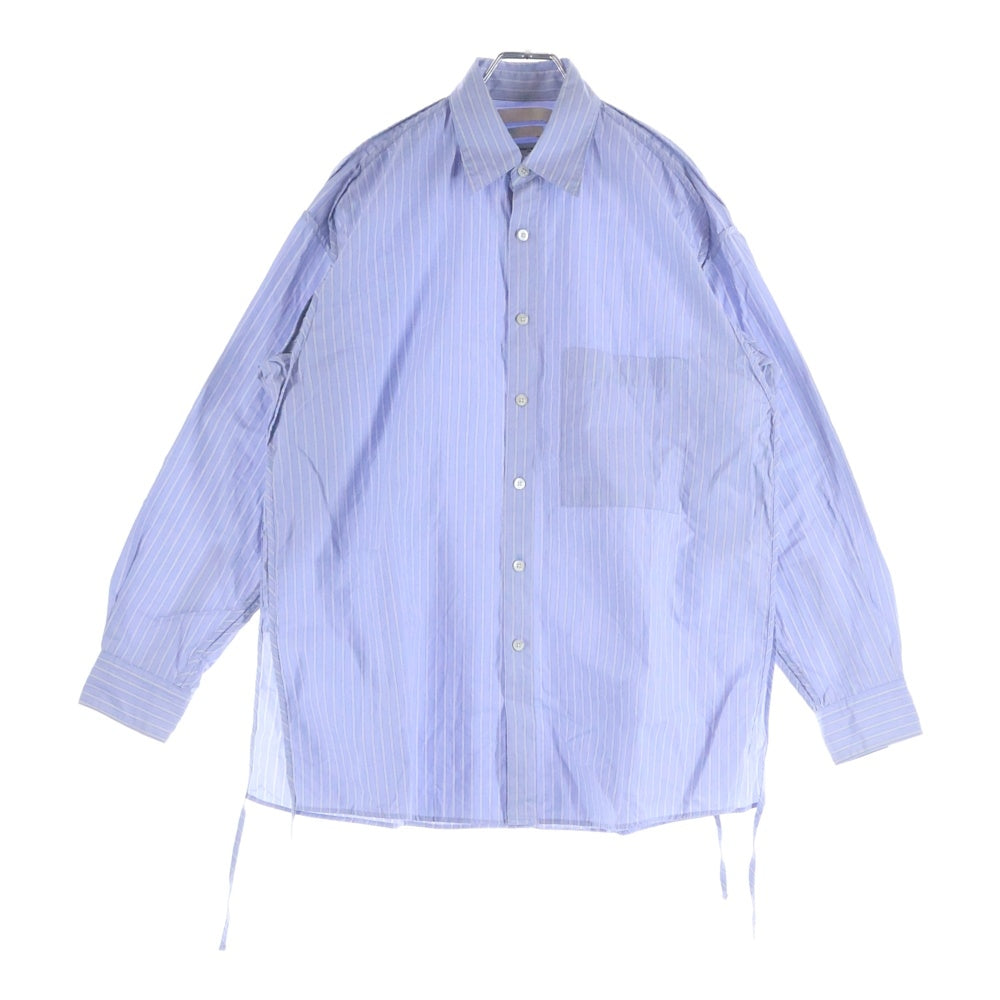 YOKE(ヨーク) 21AW ×THOMAS MASON STRIPED PIPING SHIRT トーマス メイソン ストライプ パイピング 長袖シャツ ブルー/ホワイト YK21AW0277SH
