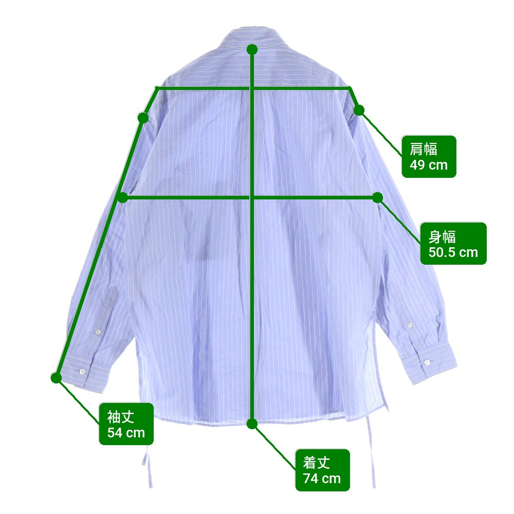 YOKE(ヨーク) 21AW ×THOMAS MASON STRIPED PIPING SHIRT トーマス メイソン ストライプ パイピング 長袖シャツ ブルー/ホワイト YK21AW0277SH