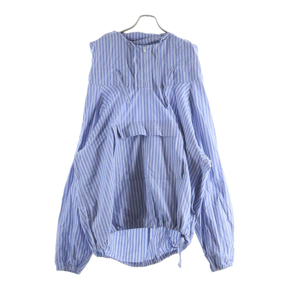 UNUSED(アンユーズド) 20SS STRIPE PULLOVER JACKET ストライプ プルオーバー フーデッドジャケット ブルー/ホワイト US1793