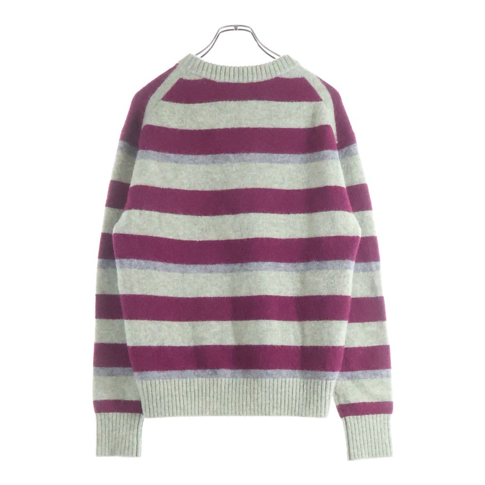 CABaN(キャバン) ボーダー切り替えデザイン クルーネック モヘアニット セーター マルチ 59-02-34-02007