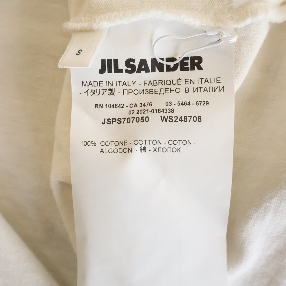 JIL SANDER(ジルサンダー) フロントロゴデザイン クルーネック カットソー 半袖Tシャツ ホワイト JSPS707050 WS248708