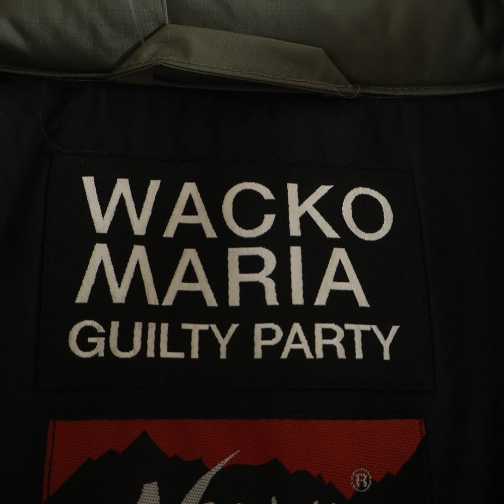WACKO MARIA(ワコマリア) 23AW ×NANGA ナンガ ロゴ刺繍 ダウンジャケット カーキ 23FW-WMO-NA04