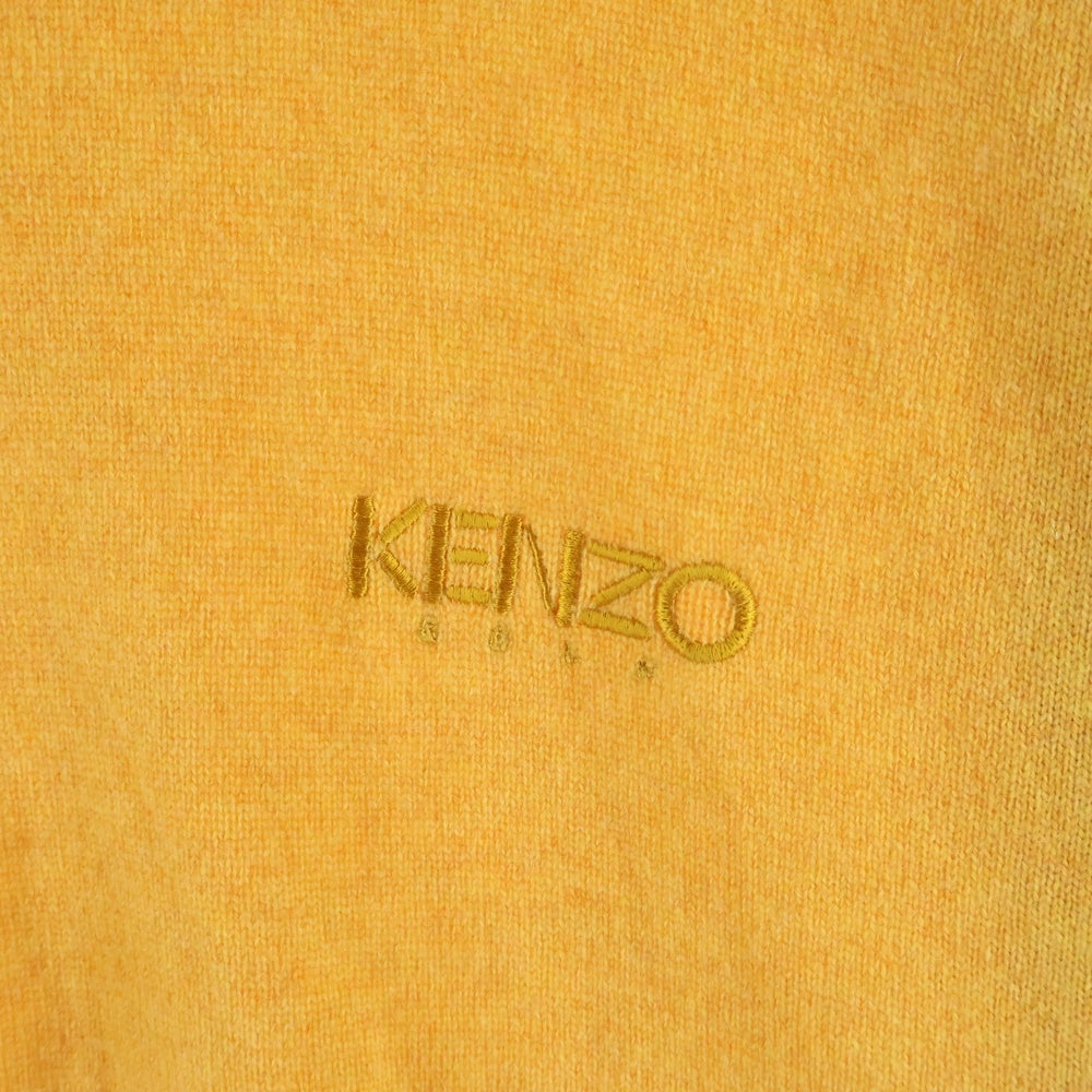 KENZO(ケンゾー) 胸ロゴ刺繍 日本製 モックネック 長袖セーター ニット イエロー