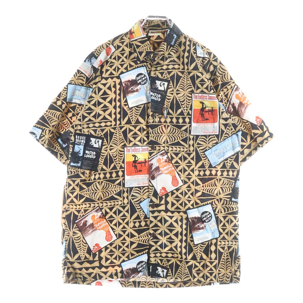 VINTAGE(ヴィンテージ) 90S GO BEARFOOT ゴーベアフット USA製 ハワイアン半袖シャツ ブラック/ブラウン