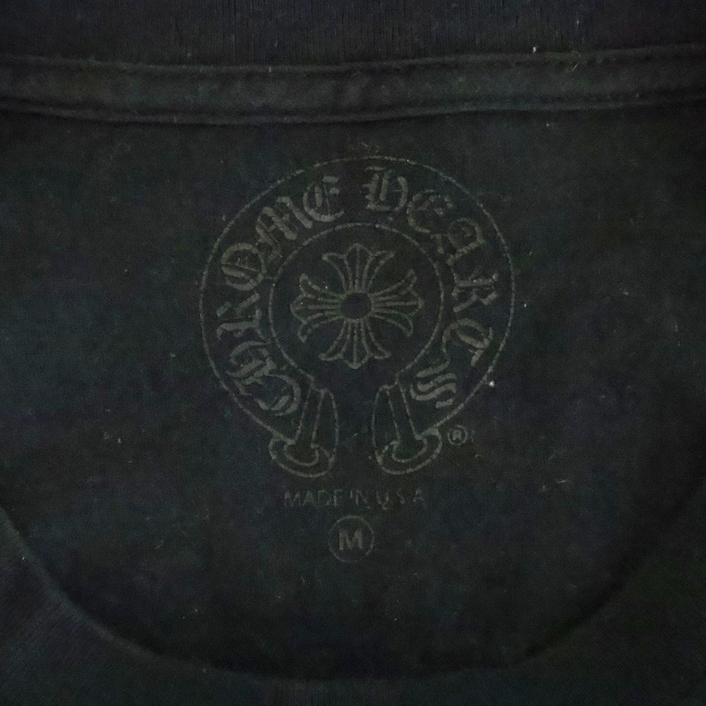CHROME HEARTS(クロムハーツ) FLRL CRS HORSESHOE LS TEE 袖フローラル ホースシュー マルチカラー ロゴプリント クルーネック ロングスリーブ 長袖Tシャツ カットソー ブラック