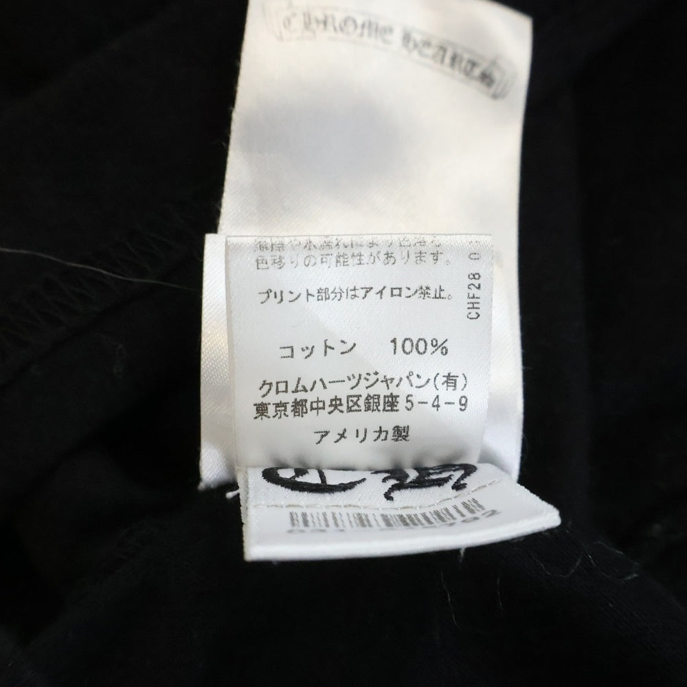CHROME HEARTS(クロムハーツ) FLRL CRS HORSESHOE LS TEE 袖フローラル ホースシュー マルチカラー ロゴプリント クルーネック ロングスリーブ 長袖Tシャツ カットソー ブラック