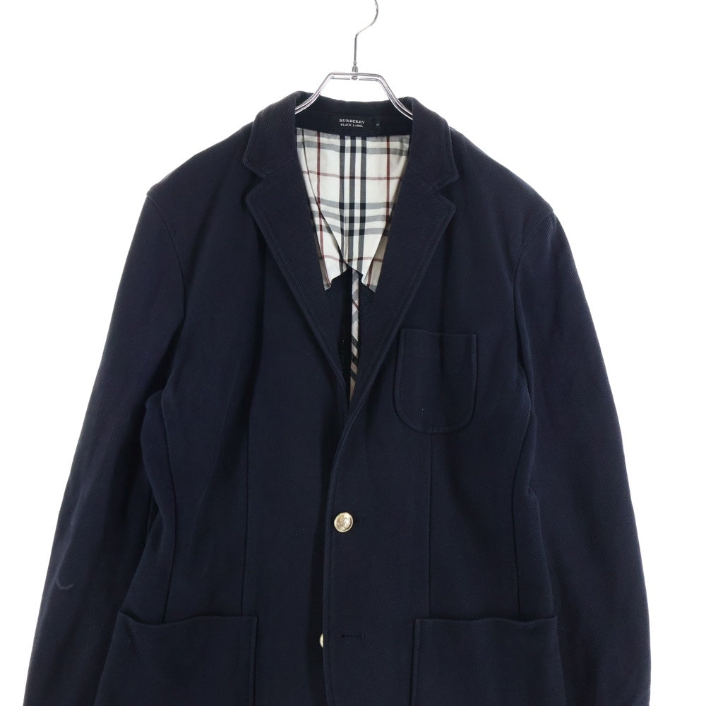 BURBERRY BLACK LABEL(バーバリー ブラックレーベル) コットン 金ボタン 2Bシングルテーラードジャケット ブラック BMV62-606-29