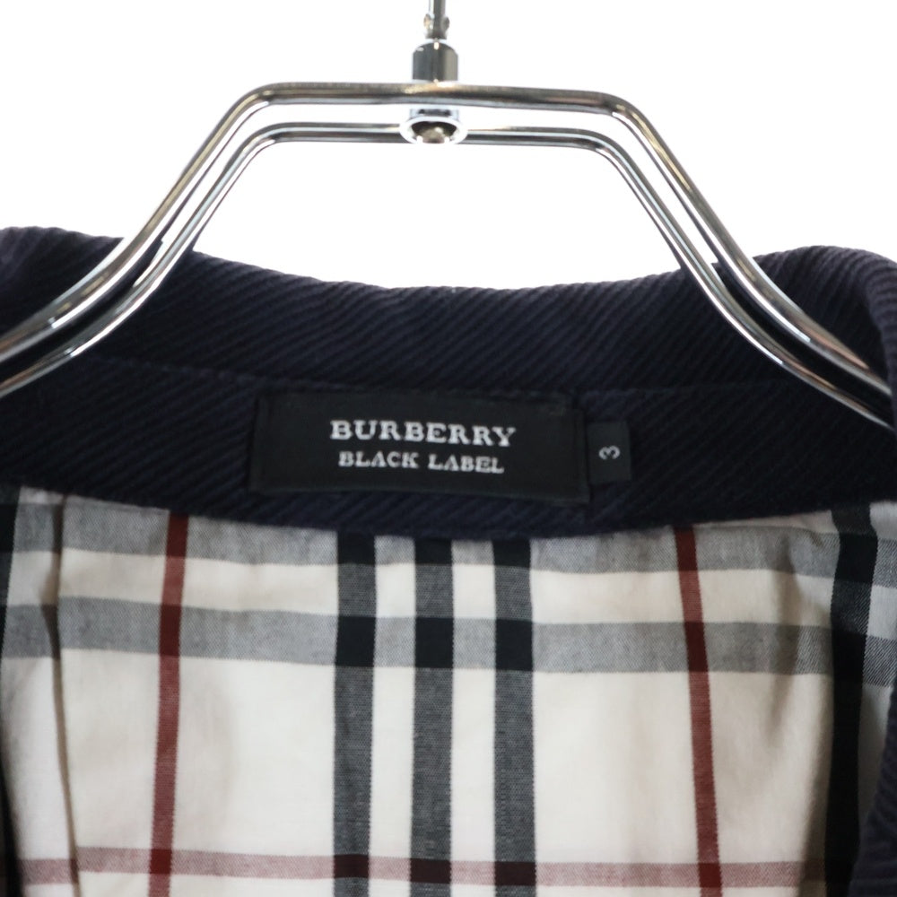 BURBERRY BLACK LABEL(バーバリー ブラックレーベル) コットン 金ボタン 2Bシングルテーラードジャケット ブラック BMV62-606-29