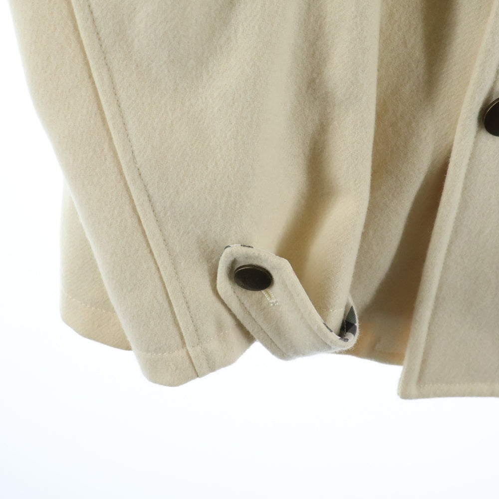 BURBERRY BLUE LABEL(バーバリーブルーレーベル) ウール混 ダブルブレスト Pコート ジャケット アイボリー FNK23-837-02