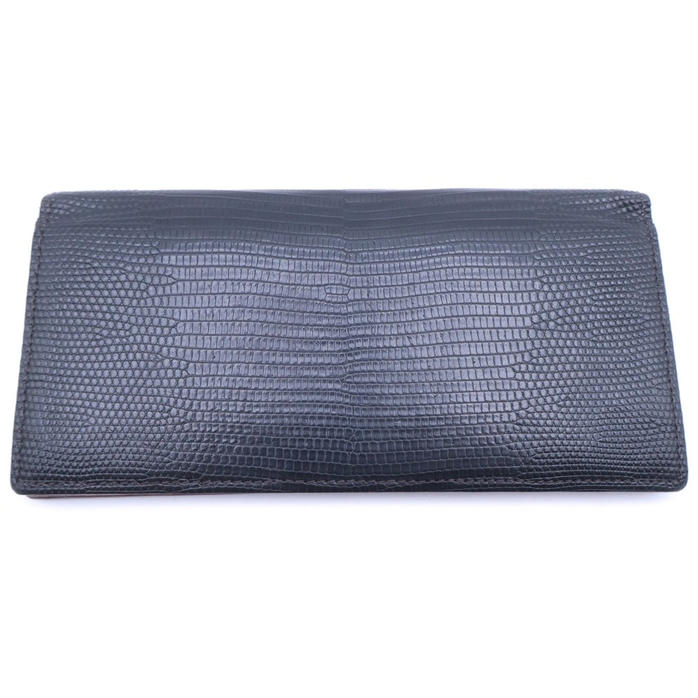 GANZO(ガンゾー) LIZARD 6 レザー 二つ折り ロングウォレット 長財布 ブラック レディース