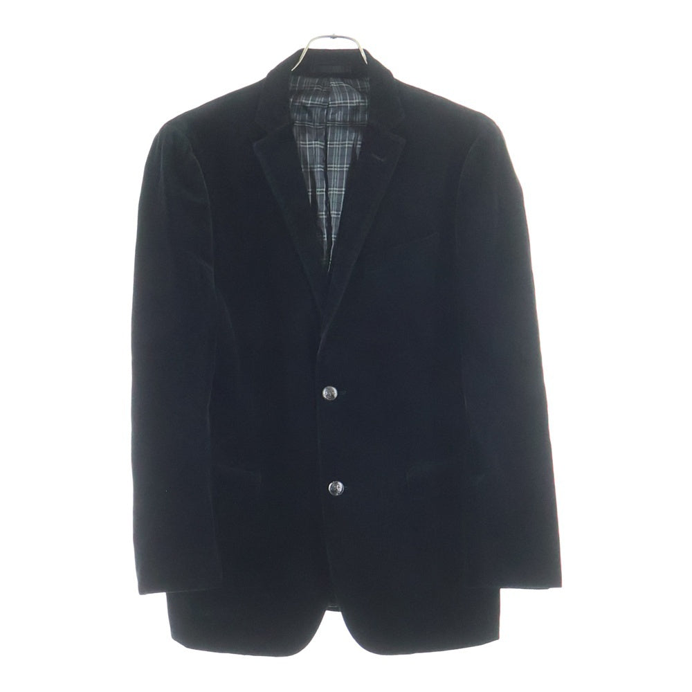 BURBERRY BLACK LABEL(バーバリー ブラックレーベル) ベロア 2Bシングルテーラードジャケット ブラック D1E22-612-09