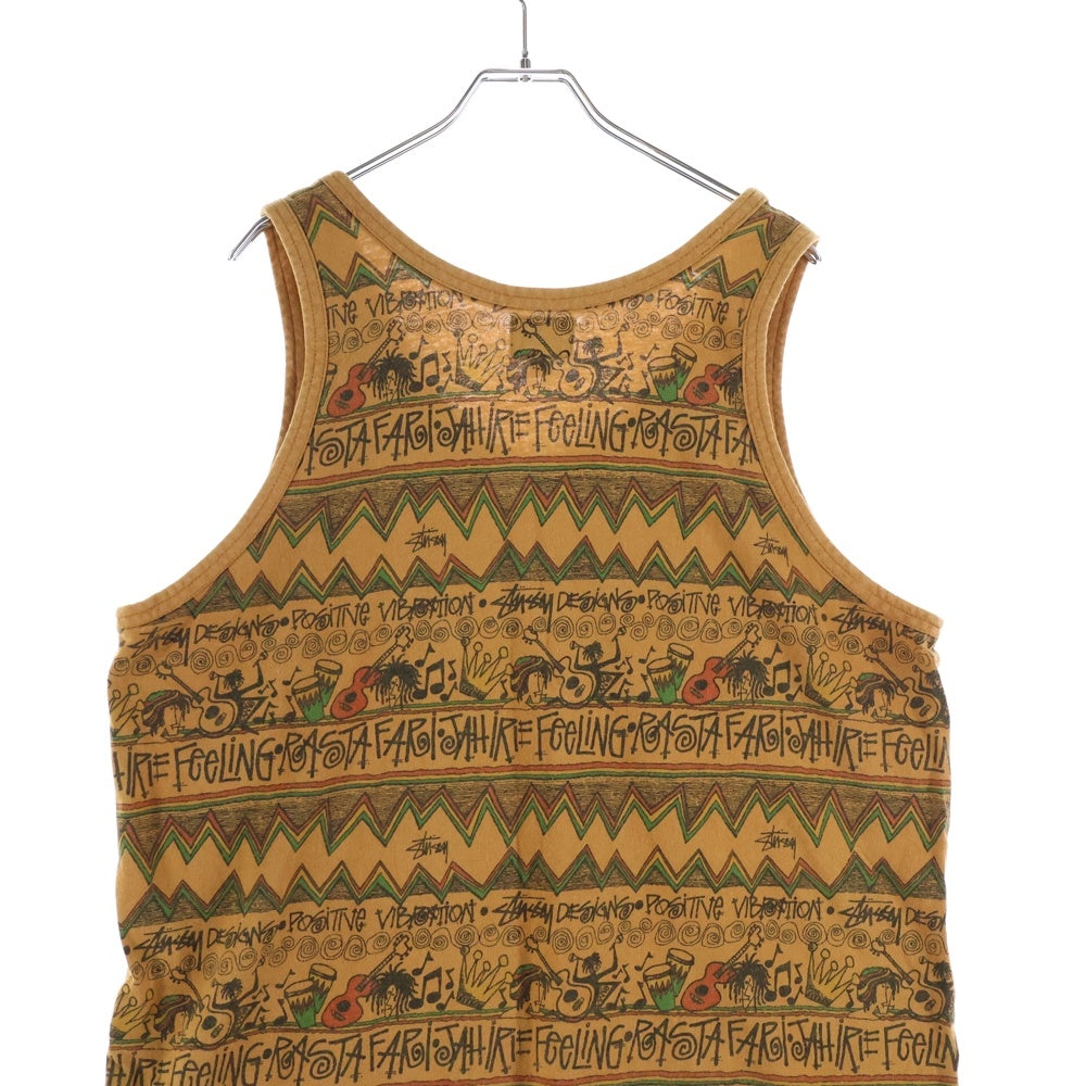 STUSSY(ステューシー) 80-90S VINTAGE IRIE BAND ヴィンテージ アイリーバンド 黒タグ ラスタカラー タンクトップ カットソー オレンジ