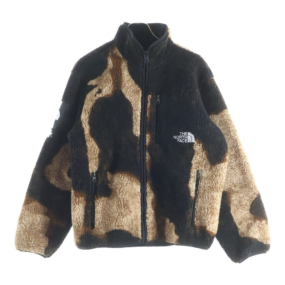 SUPREME(シュプリーム) 21AW ×THE NORTH FACE Bleached Denim Print Fleece Jacket ザノースフェイス ブリーチドデニムプリント フリースジャケット ブラウン