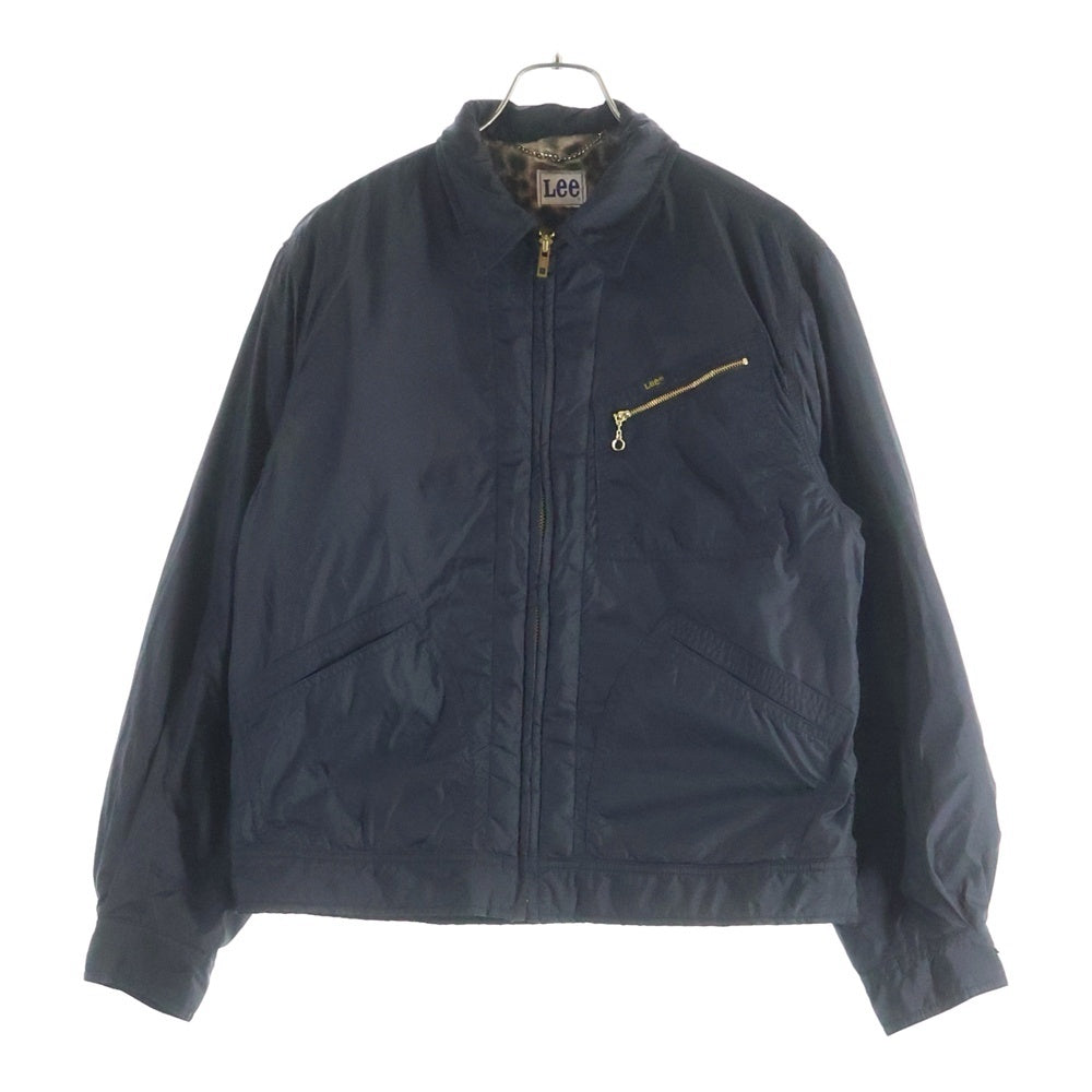 LEE(リー) 24AW ×WACKO MARIA NYLON 91-B JACKET ワコマリア 裏地レオパード ジップアップナイロンジャケット ブラック 24FW-WMO-LE01