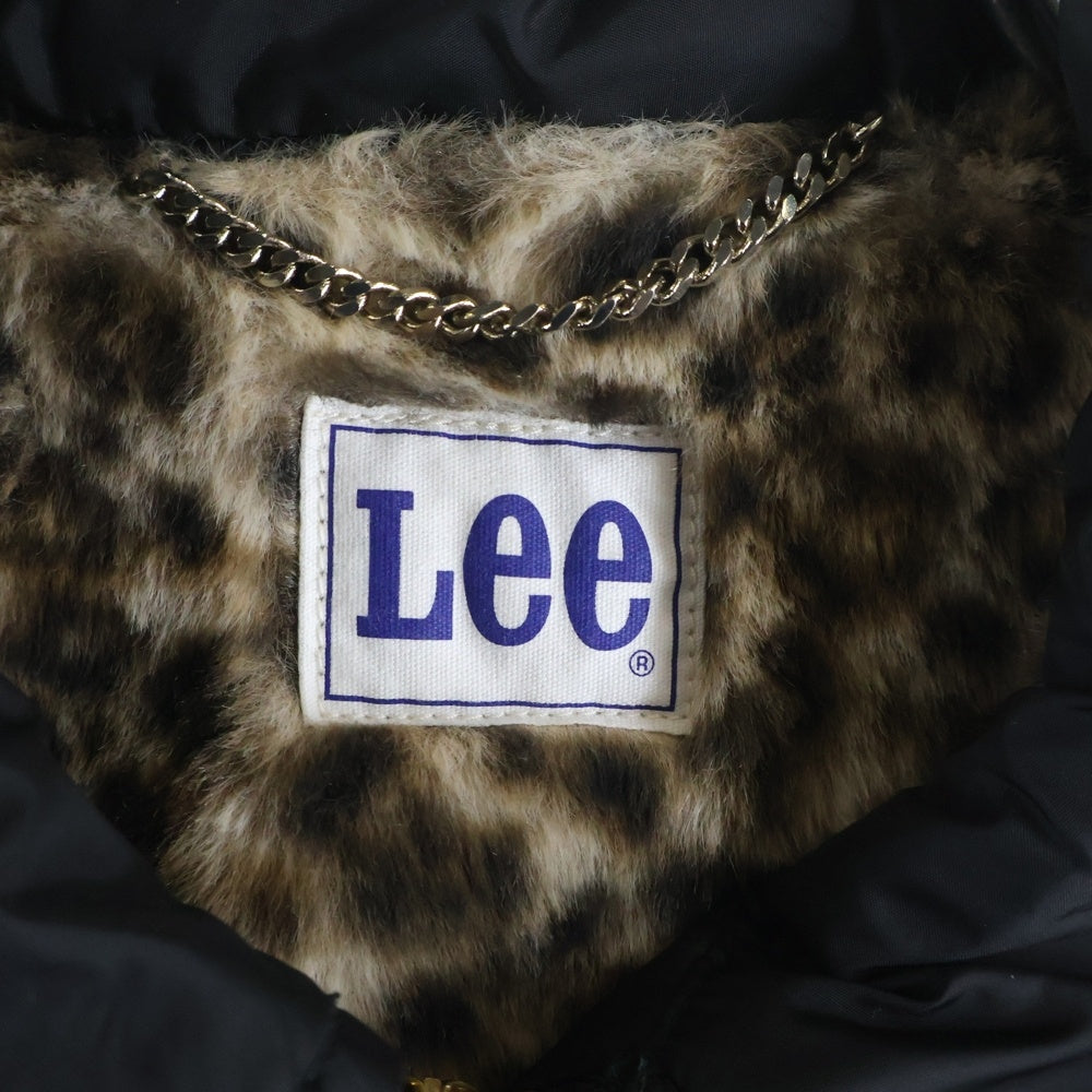 LEE(リー) 24AW ×WACKO MARIA NYLON 91-B JACKET ワコマリア 裏地レオパード ジップアップナイロンジャケット ブラック 24FW-WMO-LE01