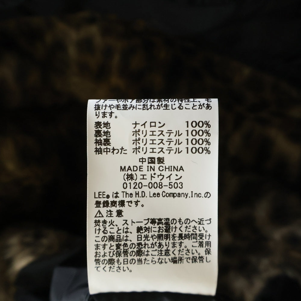 LEE(リー) 24AW ×WACKO MARIA NYLON 91-B JACKET ワコマリア 裏地レオパード ジップアップナイロンジャケット ブラック 24FW-WMO-LE01