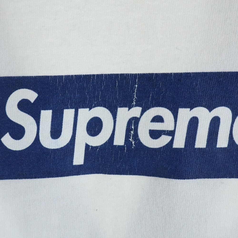SUPREME(シュプリーム) 15SS ×New York Yankees Box Logo Tee ニューヨークヤンキース ボックスロゴ クルーネック 半袖Tシャツ カットソー ホワイト/ネイビー