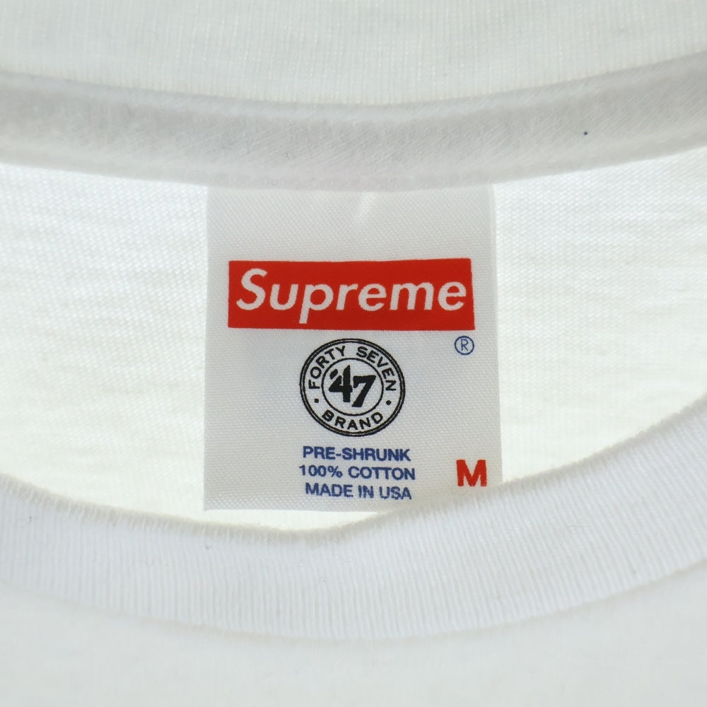 SUPREME(シュプリーム) 15SS ×New York Yankees Box Logo Tee ニューヨークヤンキース ボックスロゴ クルーネック 半袖Tシャツ カットソー ホワイト/ネイビー