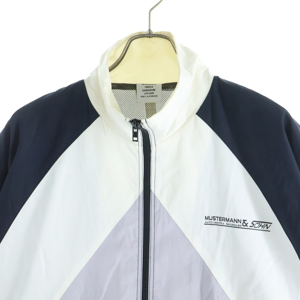 VETEMENTS(ヴェトモン) 19SS TRACK SUIT JACKET 両面プリント ジップアップトラックジャケット ブラック/ホワイト USS191054