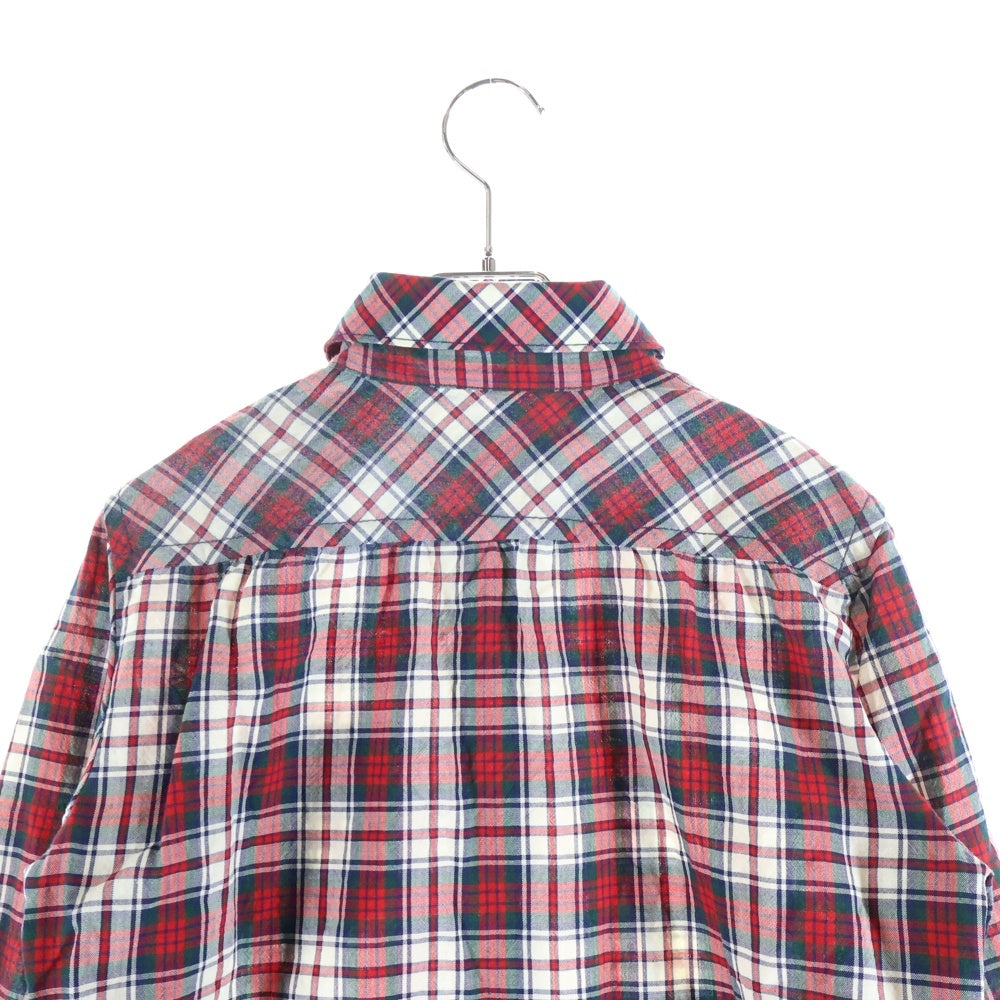 DSQUARED2(ディースクエアード) 胸ポケット エンブロイダリーロゴデザイン チェック柄 長袖シャツ レッド 72C053