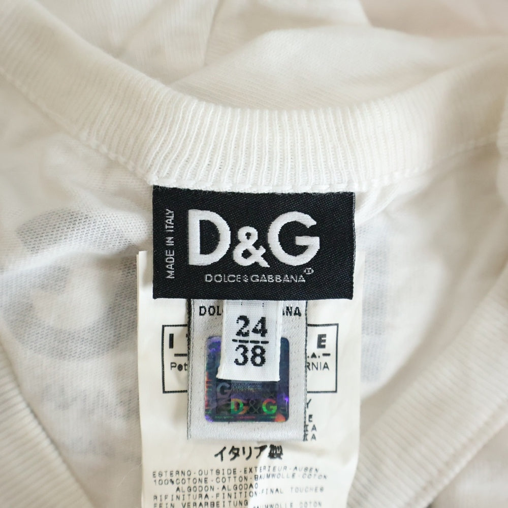 DOLCE & GABBANA(ドルチェアンドガッバーナ) ELVIS PRESLEY エルヴィス プレスリー Vネック カットソー 半袖Tシャツ ホワイト