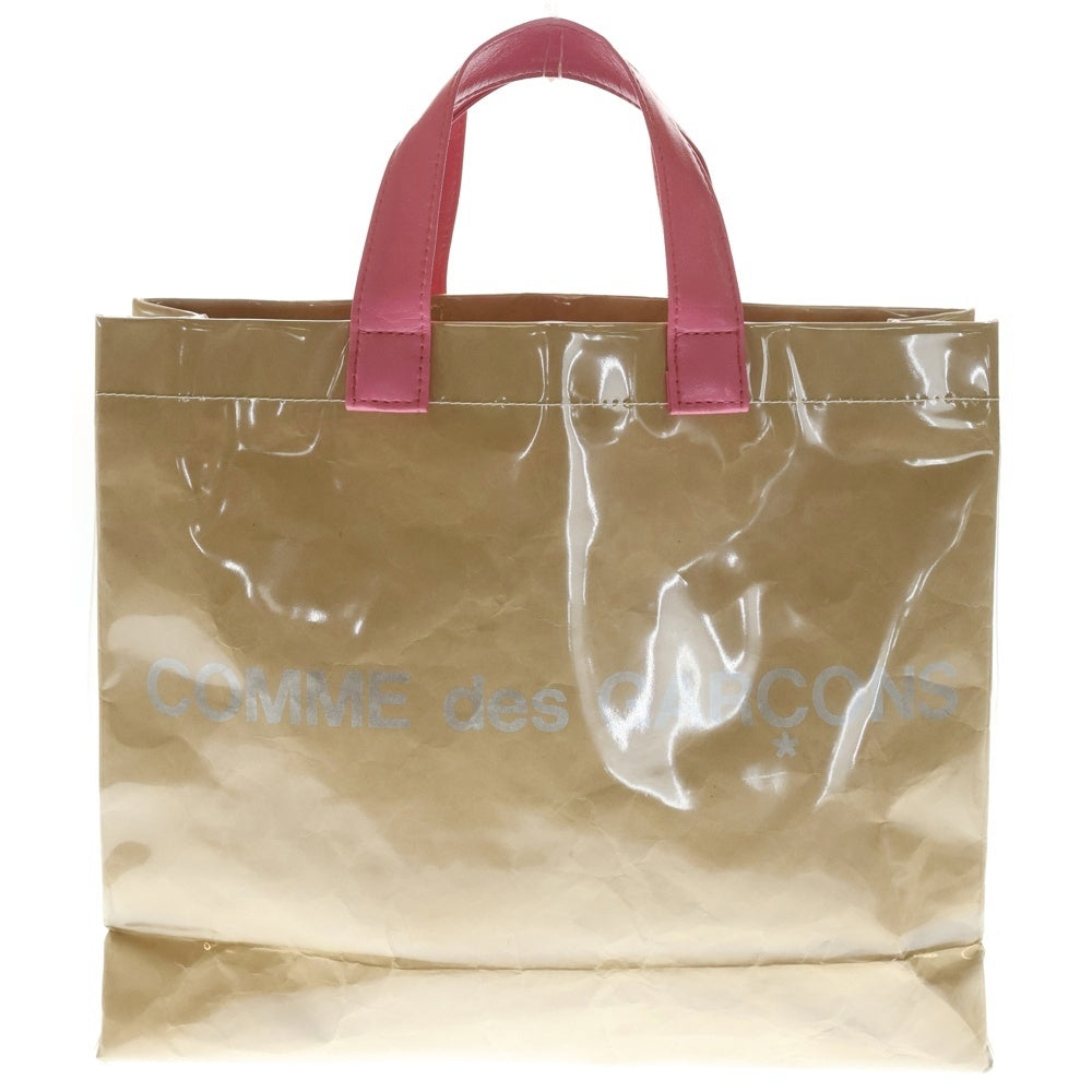 COMME DES GARCONS GIRL(コムデギャルソンガール) PVC ペーパー トートバッグ ベージュ/ピンク NY-K201 レディース