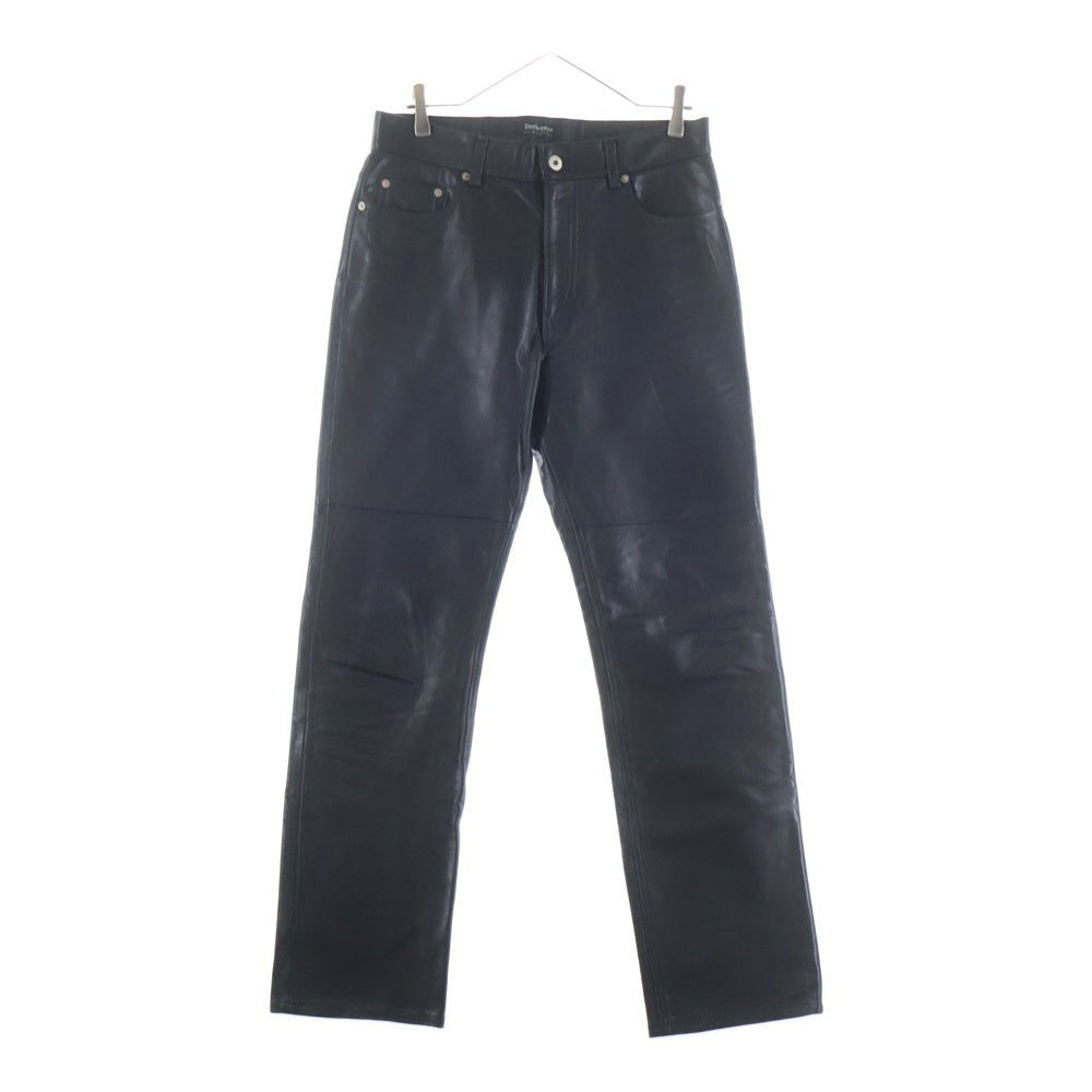 BURBERRYS(バーバリーズ) 90S カウハイド 5ポケット ストレート ジップアップレザーパンツ ブラック BLS25-001-09