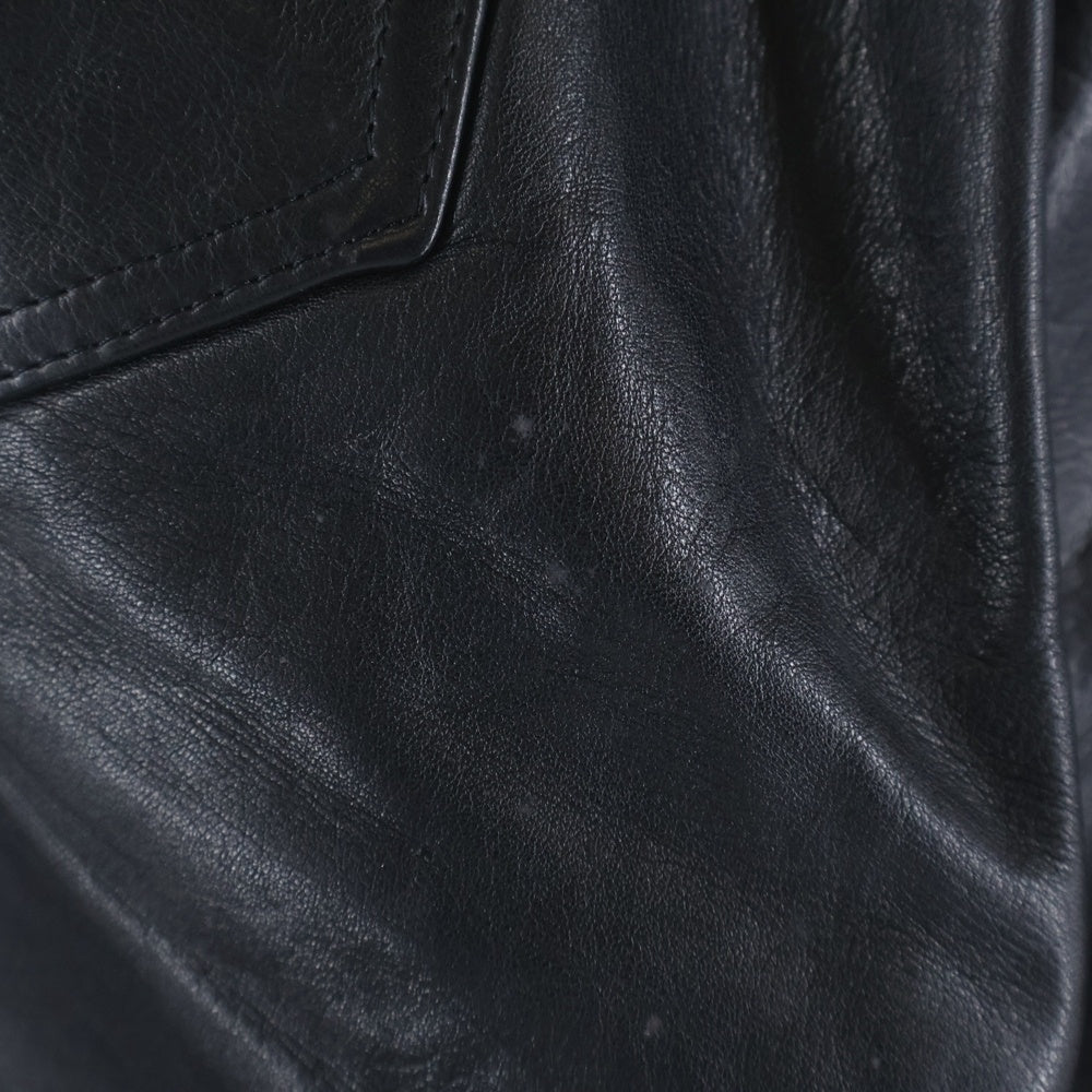 BURBERRYS(バーバリーズ) 90S カウハイド 5ポケット ストレート ジップアップレザーパンツ ブラック BLS25-001-09