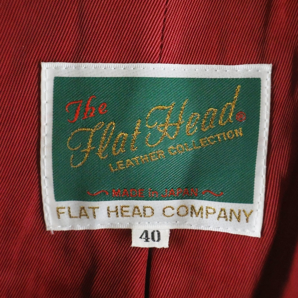 THE FLAT HEAD(フラットヘッド) レギュラーカラー ディアスキン ジップアップ シングルライダース レザージャケット ブラック