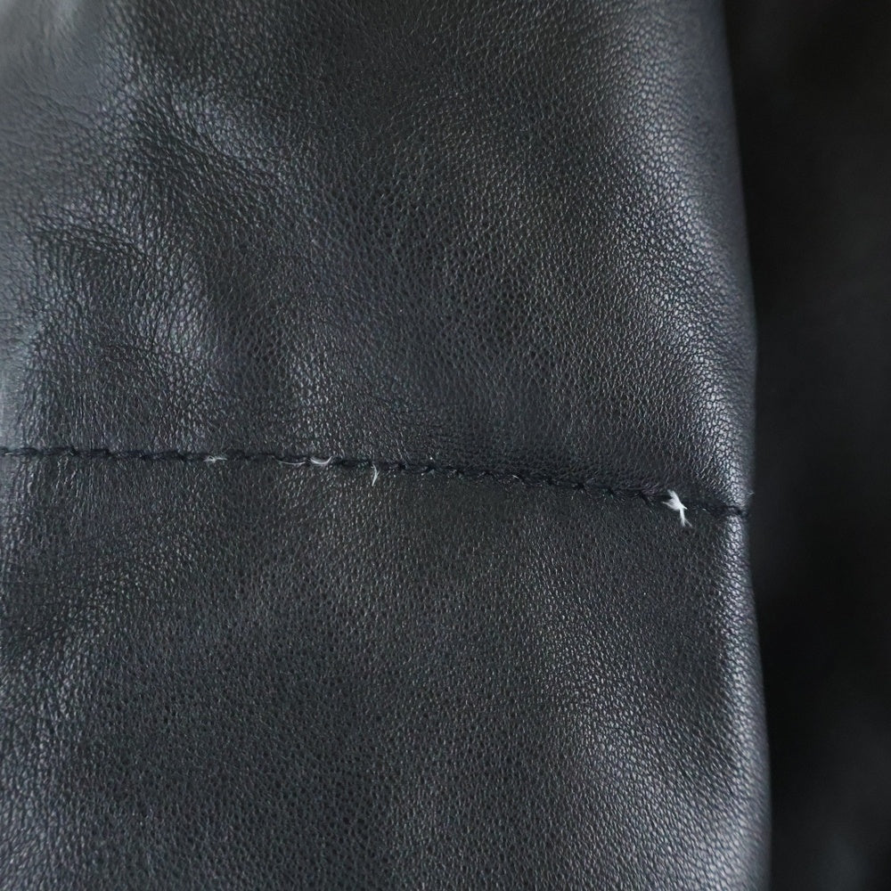 AVIREX(アヴィレックス) マルチポケット ジップアップ シープレザー ジップアップ ダウンジャケット ブラック 6171042