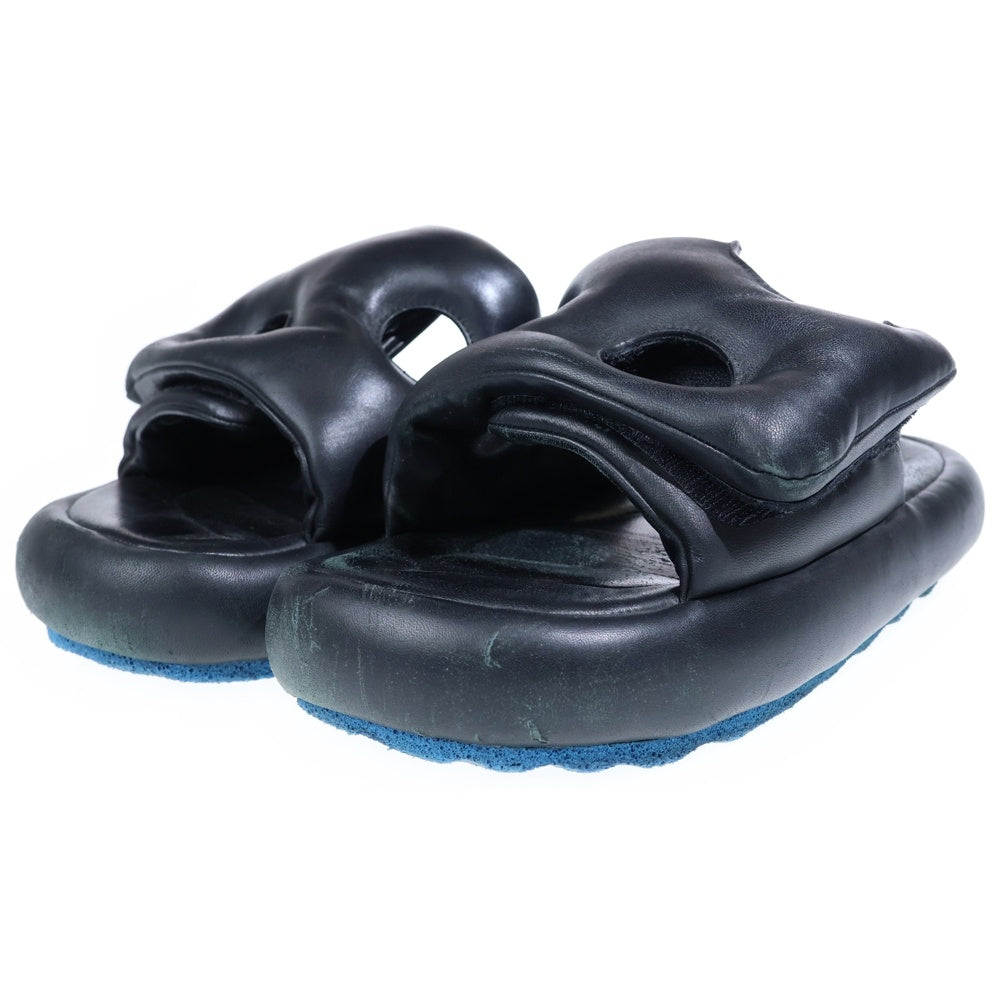 OFF-WHITE(オフホワイト) METEOR PADDED SANDALS クロスアロ-ロゴ メテオ パテッド レザー サンダル ブラック OMIH007S22LEA0011045