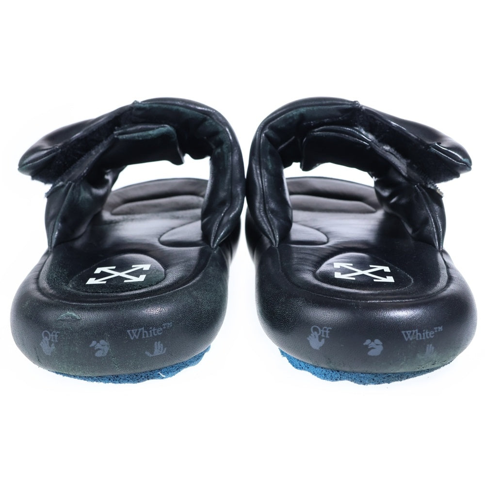 OFF-WHITE(オフホワイト) METEOR PADDED SANDALS クロスアロ-ロゴ メテオ パテッド レザー サンダル ブラック OMIH007S22LEA0011045