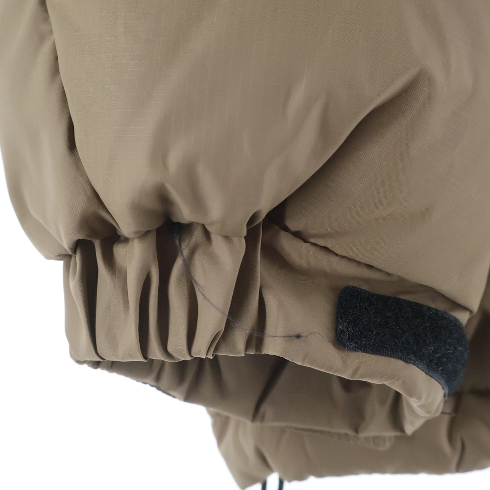 FIRST DOWN(ファーストダウン) ロゴ刺繍 リップストップ バイカラー ジップアップダウンジャケット ブラウン F542103