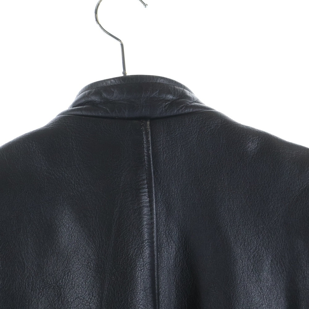 REBEL(レベル) マルチポケット ジップアップ シングルレザージャケット ライダースジャケット ブラック