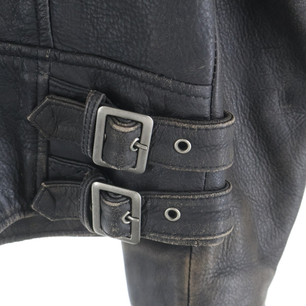 HARLEY DAVIDSON(ハーレーダビッドソン) RIVAL WINGED SKULL LEATHER JACKET ライバル ウィングド スカル アームラインデザイン ジップアップ シングルレザージャケット ブラウン 97110-09VM