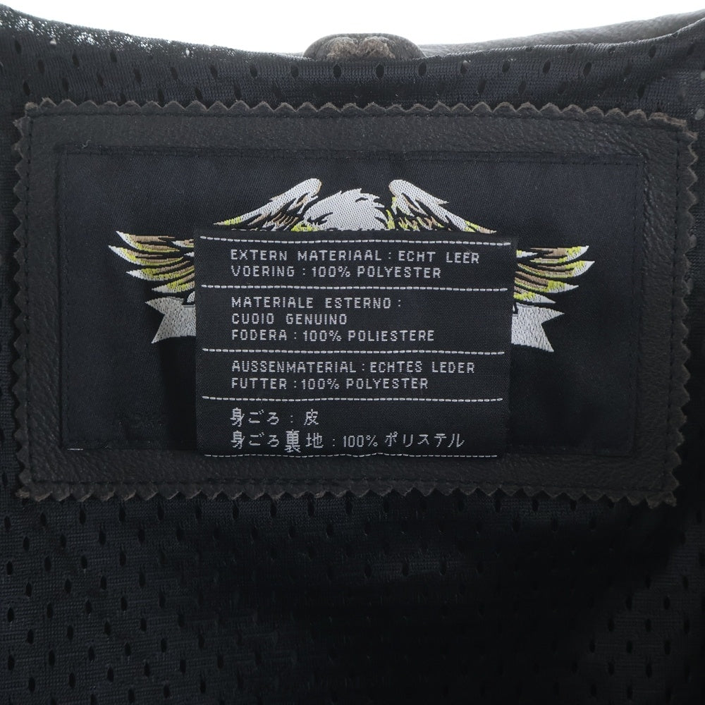 HARLEY DAVIDSON(ハーレーダビッドソン) RIVAL WINGED SKULL LEATHER JACKET ライバル ウィングド スカル アームラインデザイン ジップアップ シングルレザージャケット ブラウン 97110-09VM