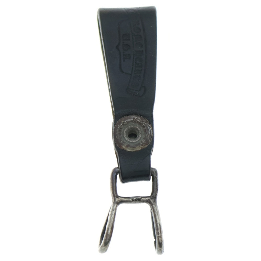 CHROME HEARTS(クロムハーツ) BELT LOOP クロスボールボタンレザーベルトループ シルバー/ブラック BCA397