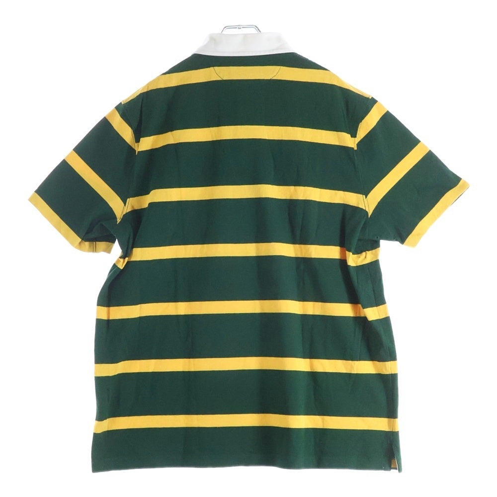 POLO RALPH LAUREN(ポロラルフローレン) ポニー刺繍 ボーダー 半袖ポロシャツ ラガーシャツ グリーン/イエロー