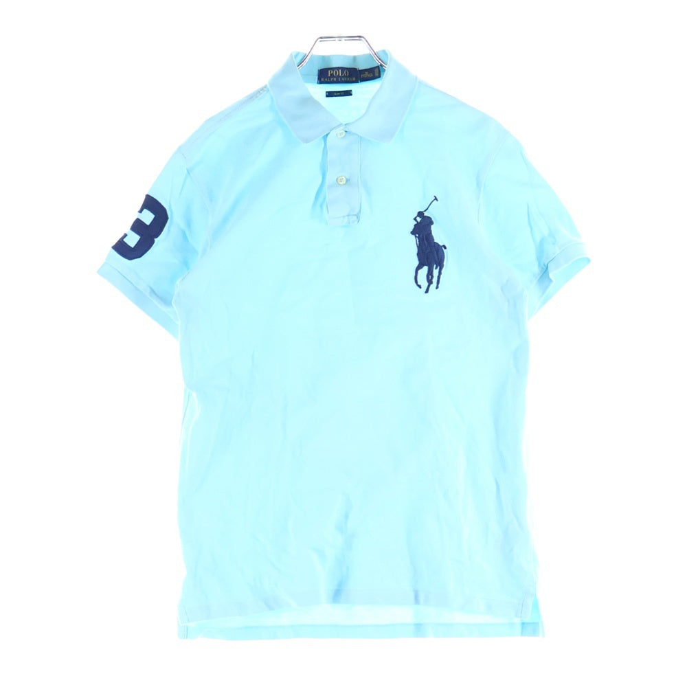 POLO RALPH LAUREN(ポロラルフローレン) ビッグポニー刺繍 半袖ポロシャツ ラガーシャツ ライトブルー