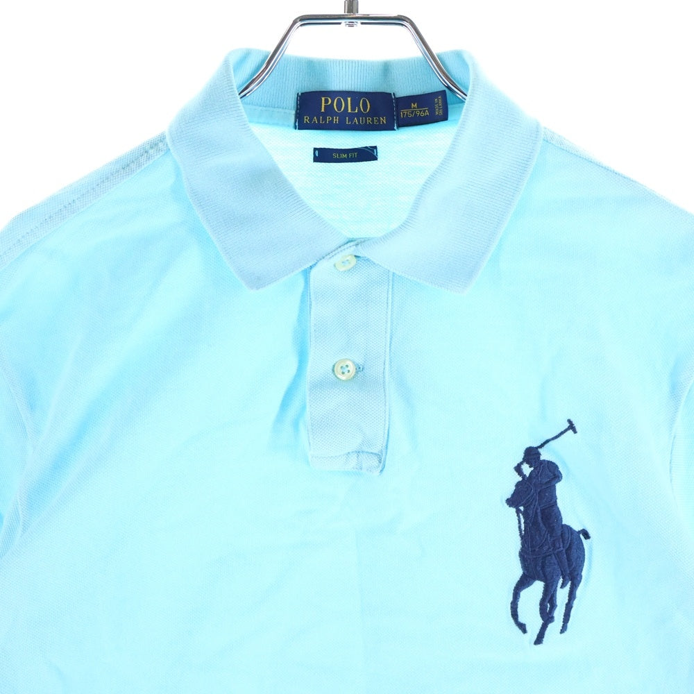 POLO RALPH LAUREN(ポロラルフローレン) ビッグポニー刺繍 半袖ポロシャツ ラガーシャツ ライトブルー