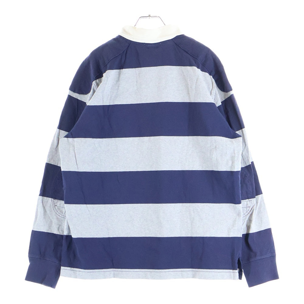 POLO RALPH LAUREN(ポロラルフローレン) ミニポニー ボーダー 長袖ポロシャツ ラガーシャツ グレー/ネイビー